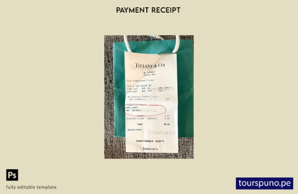 Plantilla de recibo de casa con diseño de Tiffany & Co lista para imprimir